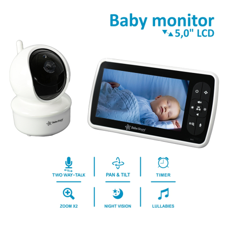 BABY MONITOR WITH ROTATING CAMERA BEBESTARS 5,0'