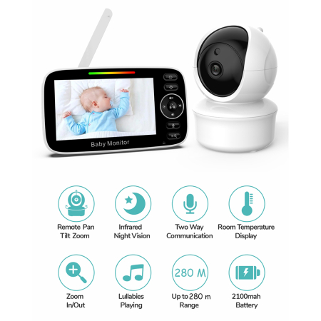 BABY MONITOR WITH ROTATING CAMERA BEBESTARS 4,3'