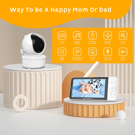 BABY MONITOR WITH ROTATING CAMERA AND WIFI BEBESTARS 5'
