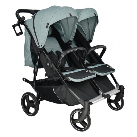 BABY TWIN STROLLER DOUBLE TROUBLE PETROL