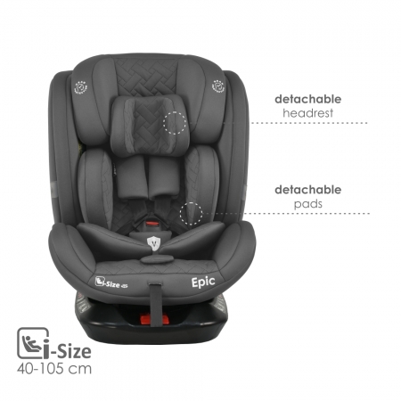 CAR SEAT EPIC ISOFIX I-SIZE 360° SMOKED GREY
