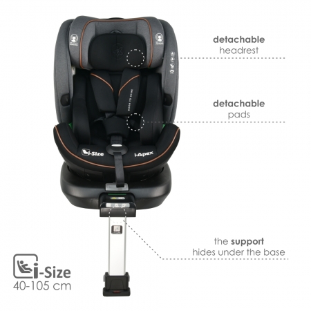 ΚΑΘΙΣΜΑ ΑΥΤΟΚΙΝΗΤΟΥ I-APEX I-SIZE 360° 40-150cm GREY