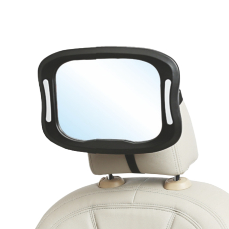 CAR SAFETY MIRROR WITH LED LIGHT AND REMOTE CONTROL