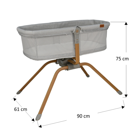 BABY COT CHIC 2 IN 1 LIGHT GREY
