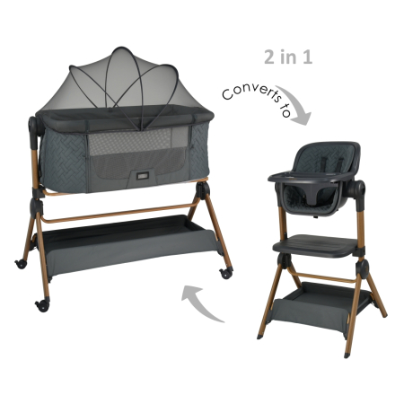 BABY COT SERENITY 2 IN 1 SMOKED GREY