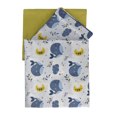 SET SHEETS 3PCS WHALE
